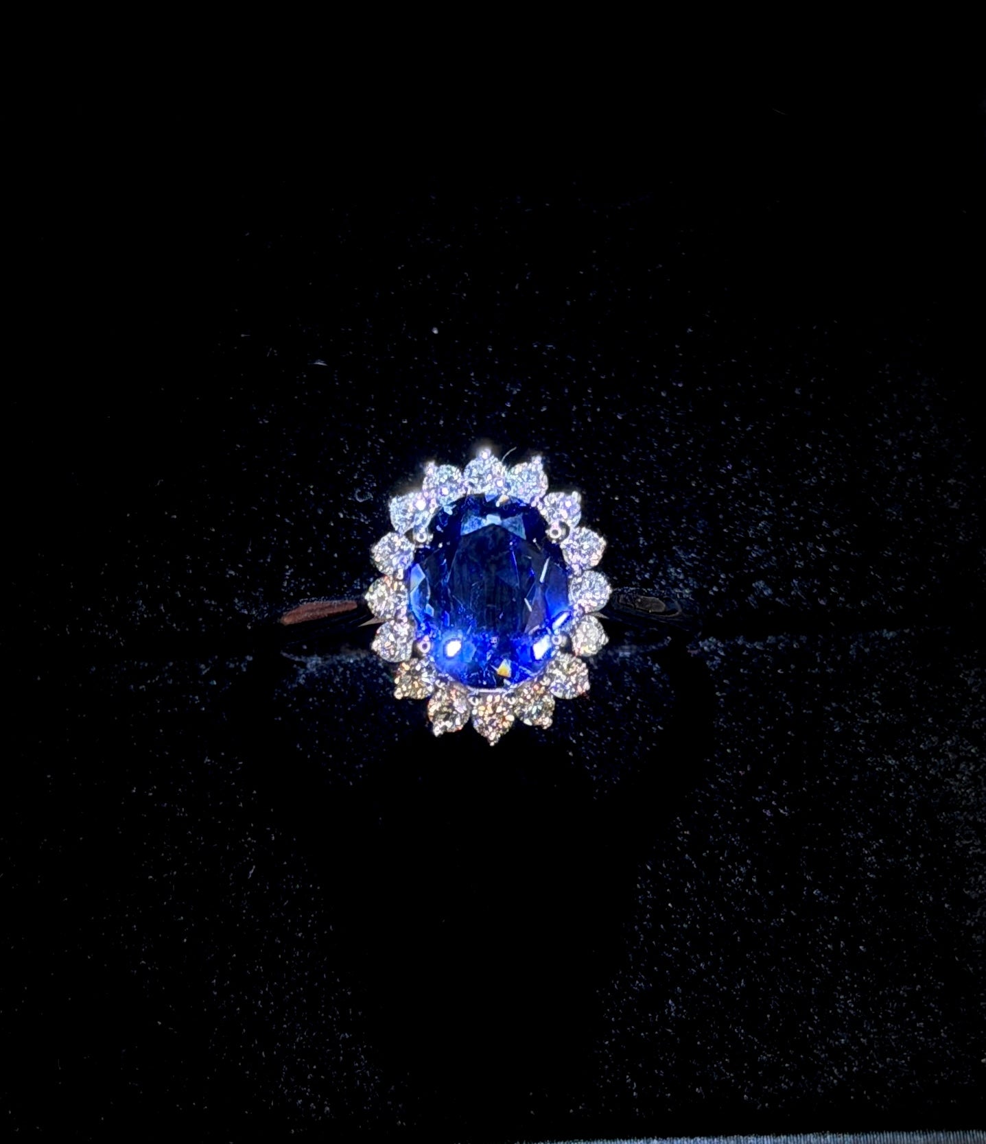 2.00ct Sapphire Lab Halo Diamond Engagement Ring