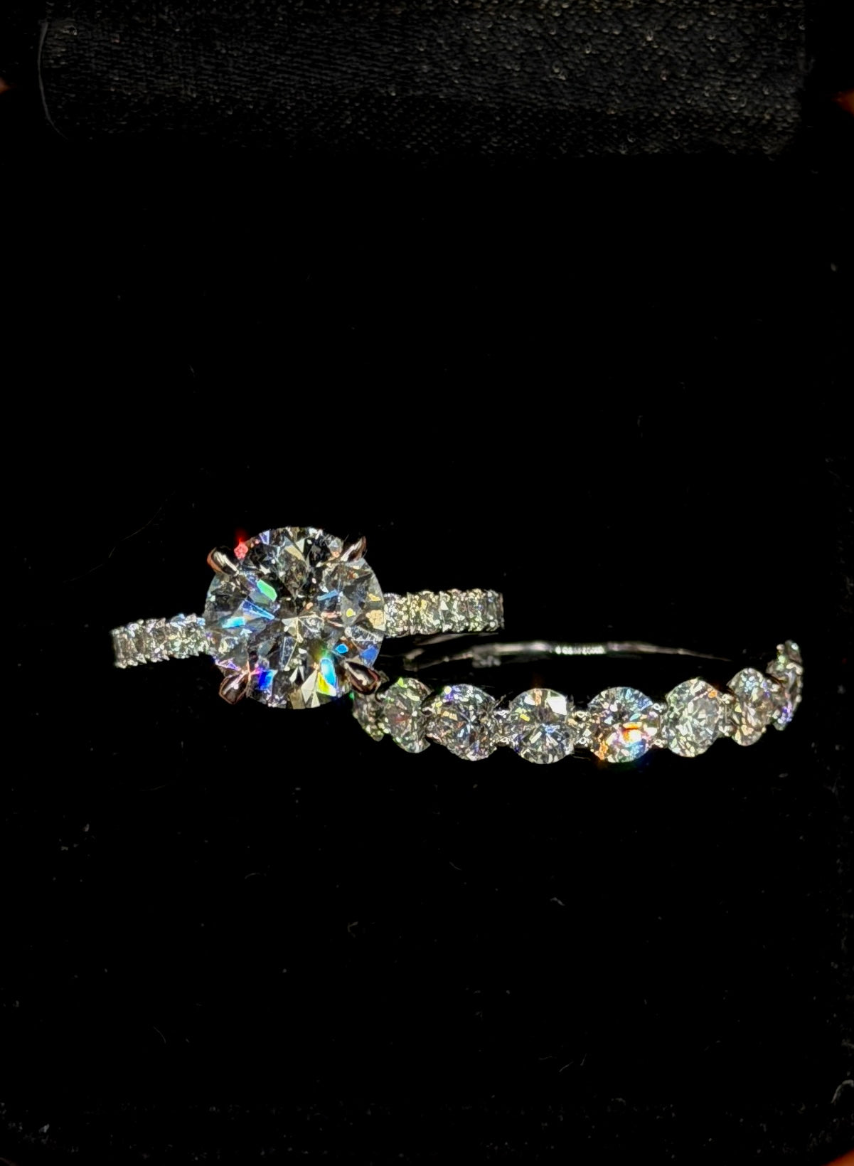 2.00ct Round D VS1 Diamond Shank Engagement Ring Bridal Set – IGI Certified