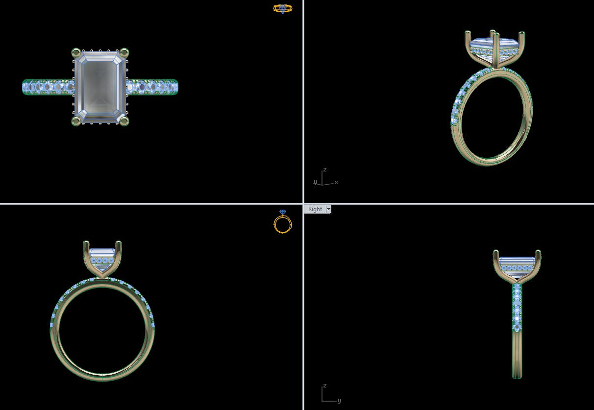 2.50ct Radiant Cut (E VS1) Diamond Engagement Ring – IGI Certified · Hidden Halo Elegance