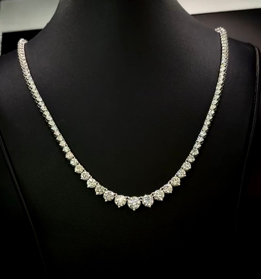 10.00 Carat Diamond Graduated Tennis Necklace – Grandeur Grace