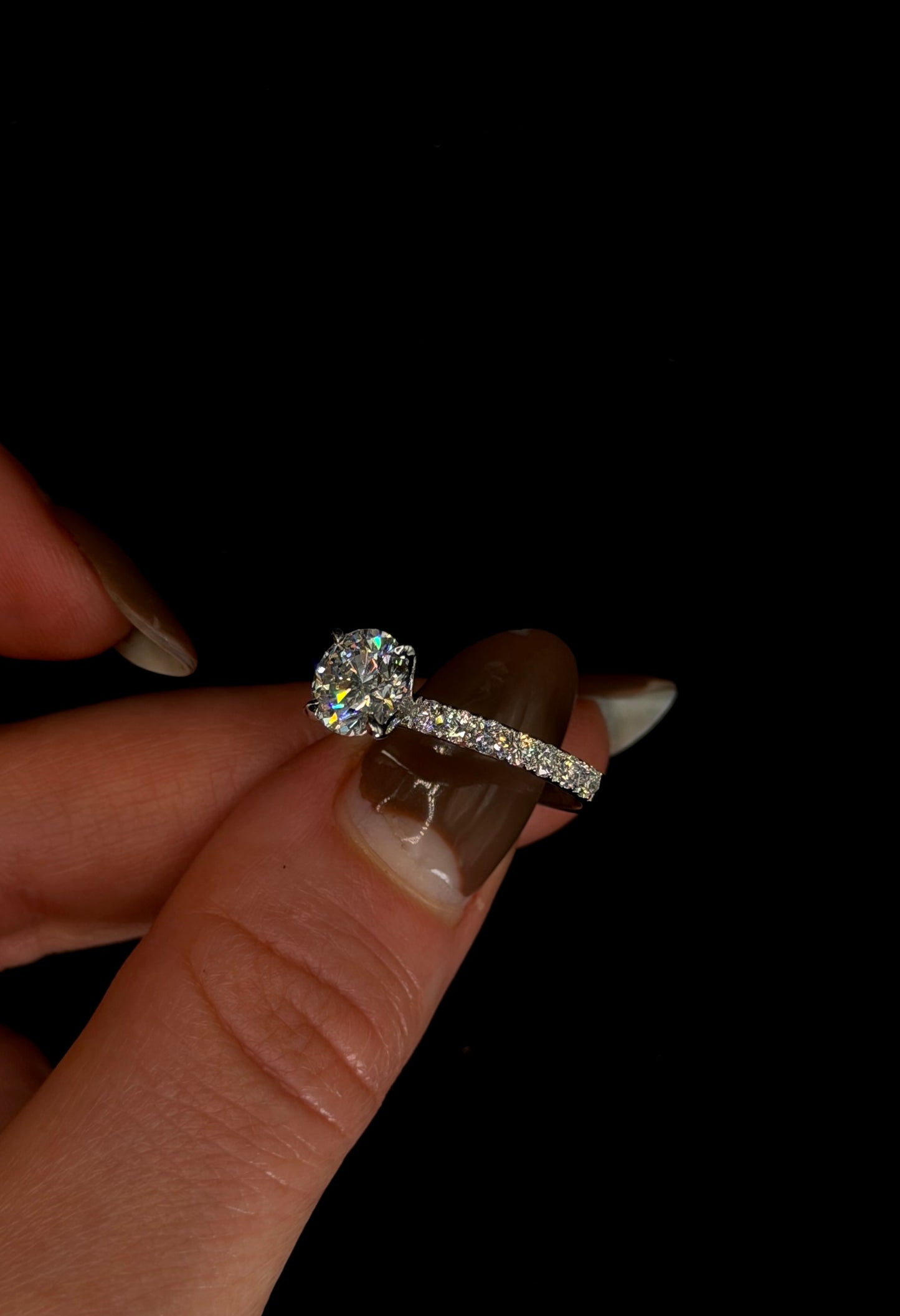 1.50ct Round Brilliant Cut (D VS1) Diamond Engagement Ring – IGI Certified – Diamond Shank