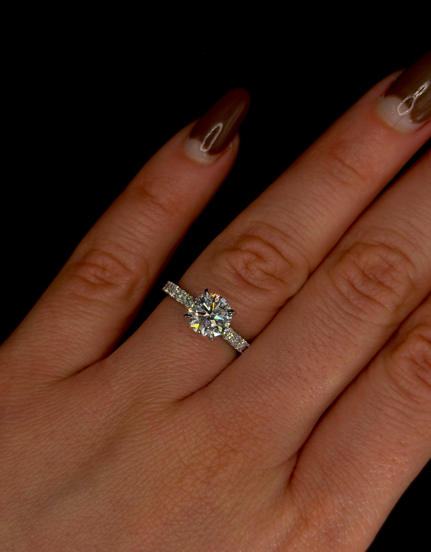 1.50ct Round Brilliant Cut (D VS1) Diamond Engagement Ring – IGI Certified – Diamond Shank