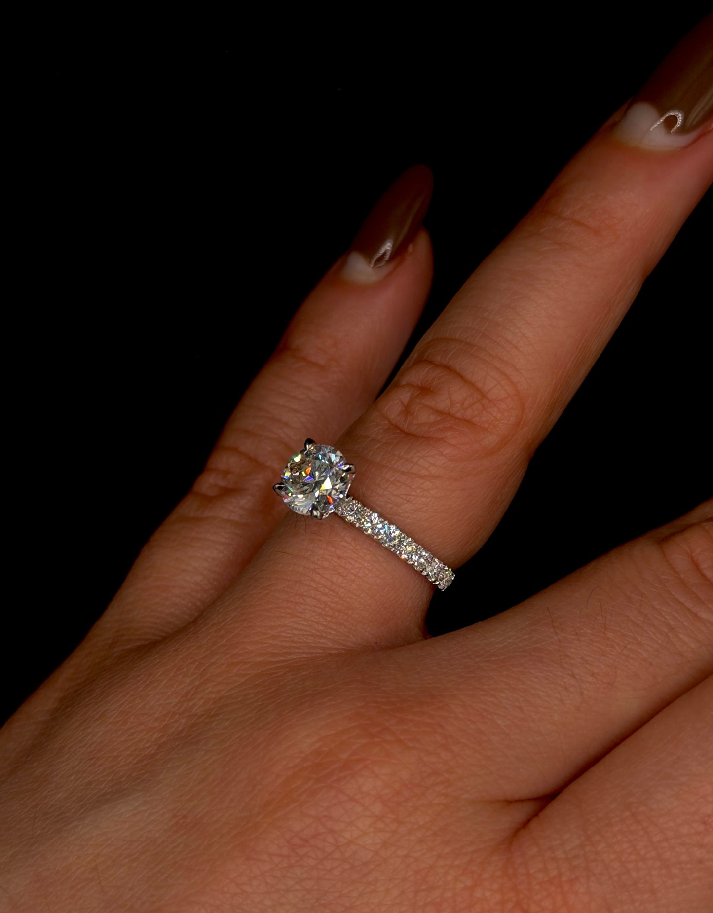 1.50ct Round Brilliant Cut (D VS1) Diamond Engagement Ring – IGI Certified – Diamond Shank