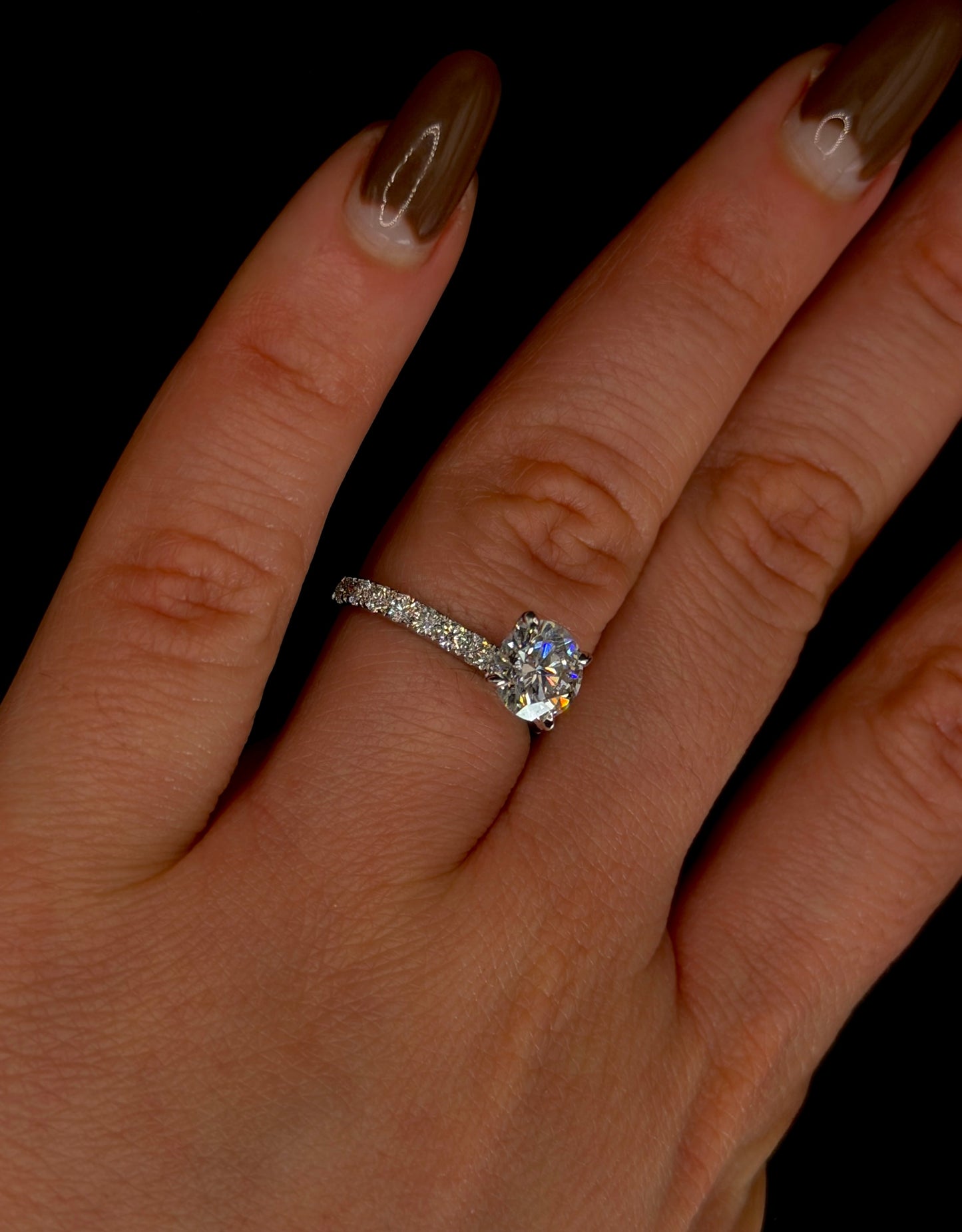 1.50ct Round Brilliant Cut (D VS1) Diamond Engagement Ring – IGI Certified – Diamond Shank