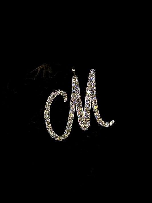 1.20ct "M" Initial Diamond Pendant – VVS Lab-Grown (CVD)