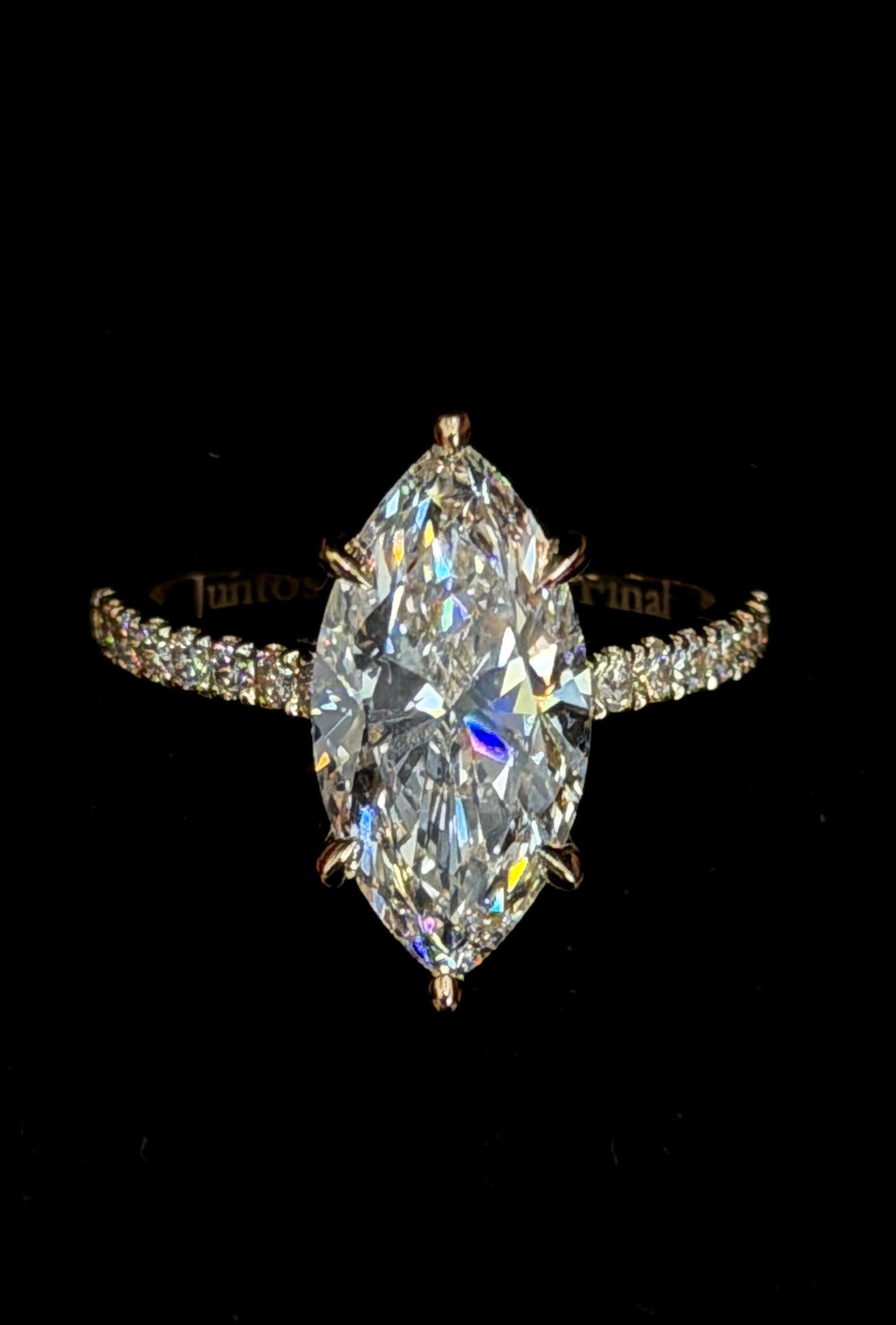 4.00ct Marquise Cut (D VS1) Engagement Ring – IGI Certified – Cathedral Style & Double Hidden Halo