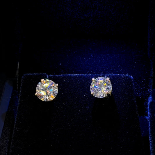 3.00ct Total Round Brilliant Cut (D VS1) Diamond Studs – IGI Certified