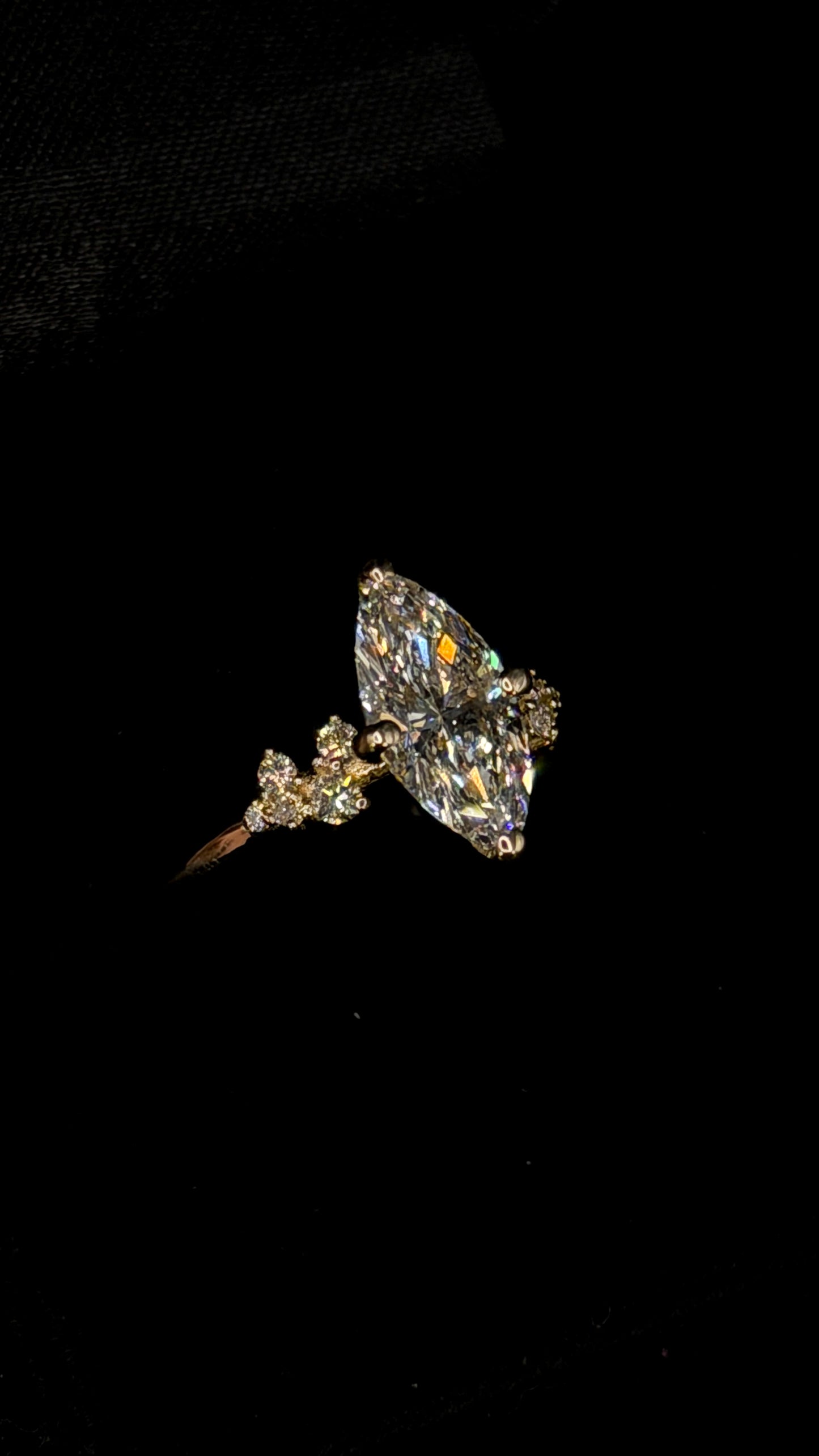 1.50ct Marquise Brilliant Cut (E VS1) Engagement Ring – IGI Certified – Petite Diamond Style