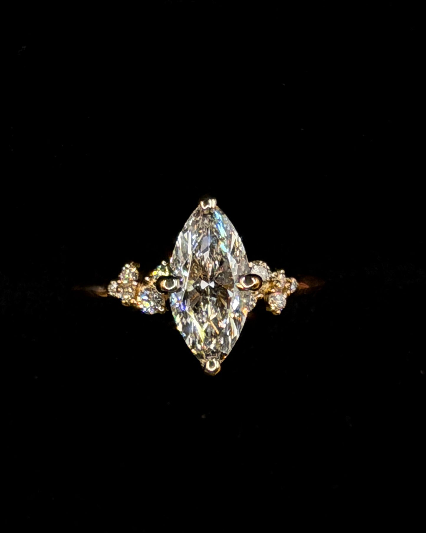 1.50ct Marquise Brilliant Cut (E VS1) Engagement Ring – IGI Certified – Petite Diamond Style