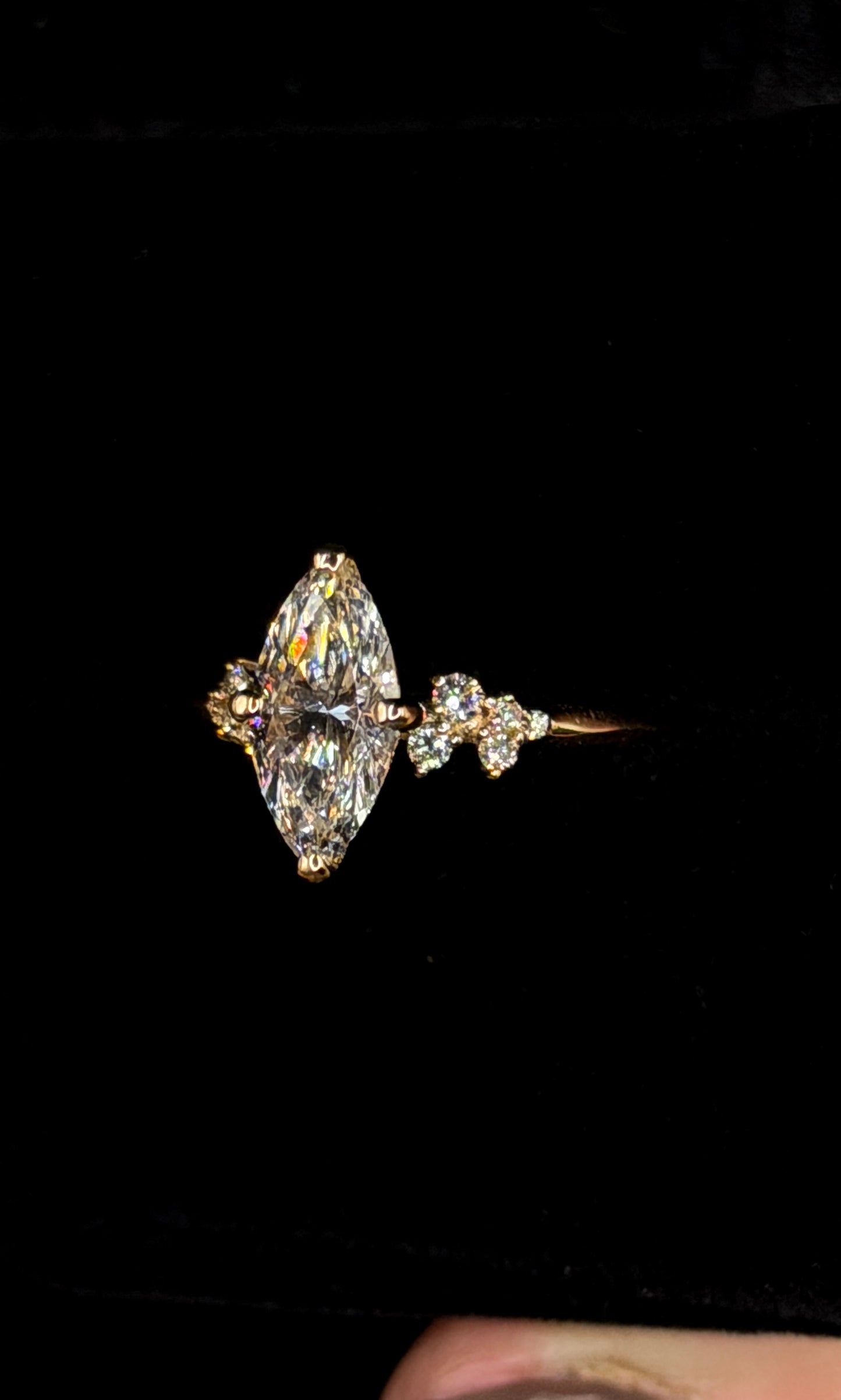 1.50ct Marquise Brilliant Cut (E VS1) Engagement Ring – IGI Certified – Petite Diamond Style
