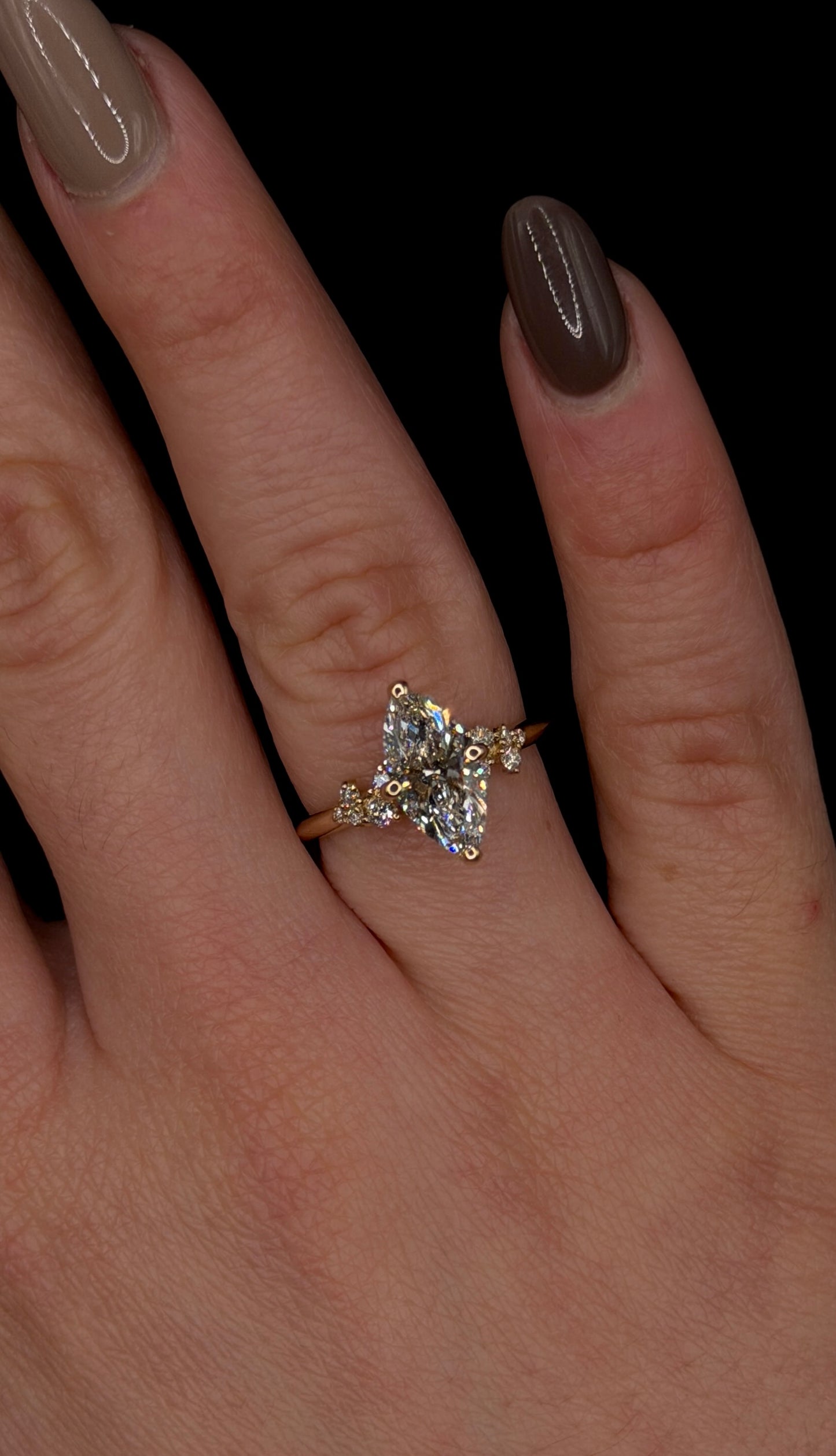 1.50ct Marquise Brilliant Cut (E VS1) Engagement Ring – IGI Certified – Petite Diamond Style