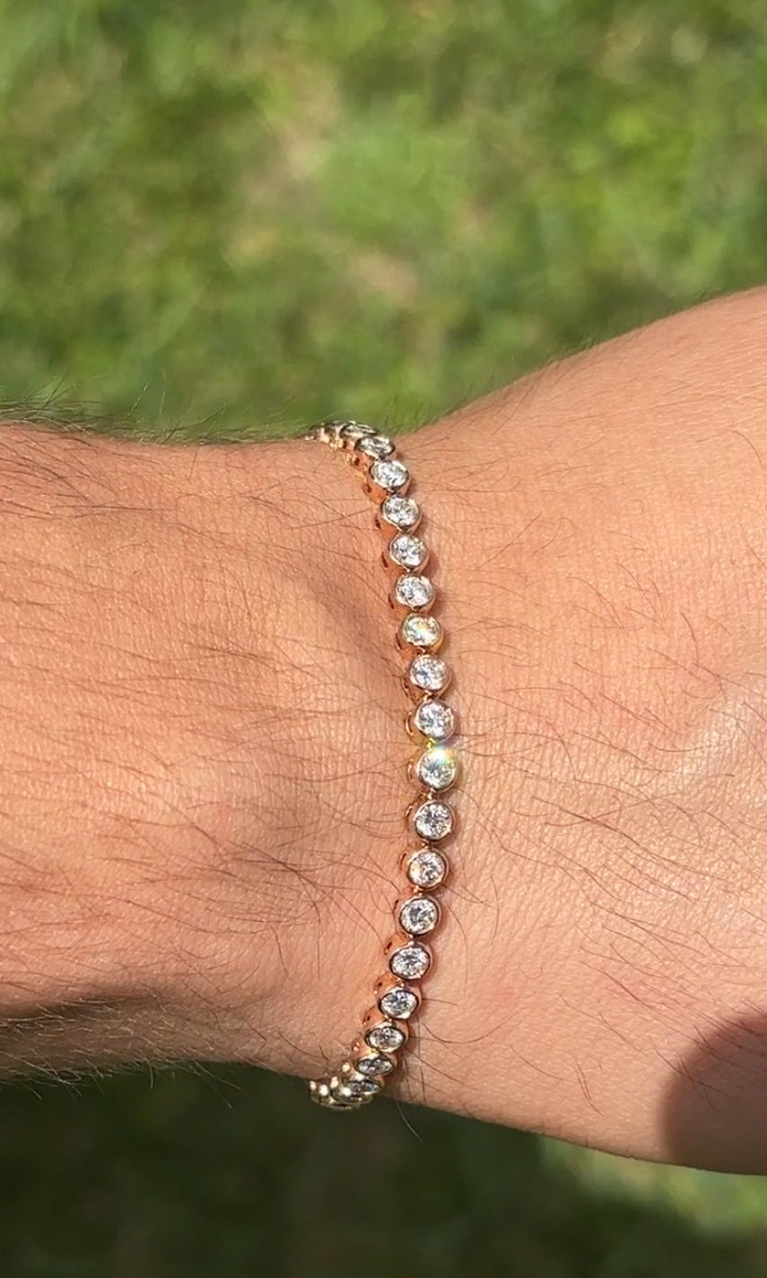 4.00 Carat VVS Diamond Tennis Bracelet – Unisex Bezel Design