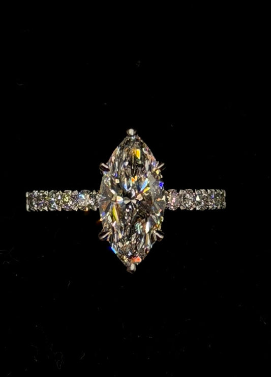1.50ct Marquise Cut Diamond Ring (E VVS2) – IGI Certified