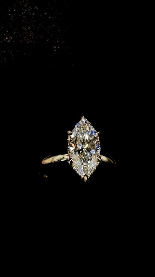 2.00ct Marquise Cut (D VVS2) Diamond Engagement Ring – IGI Certified  Hidden Halo
