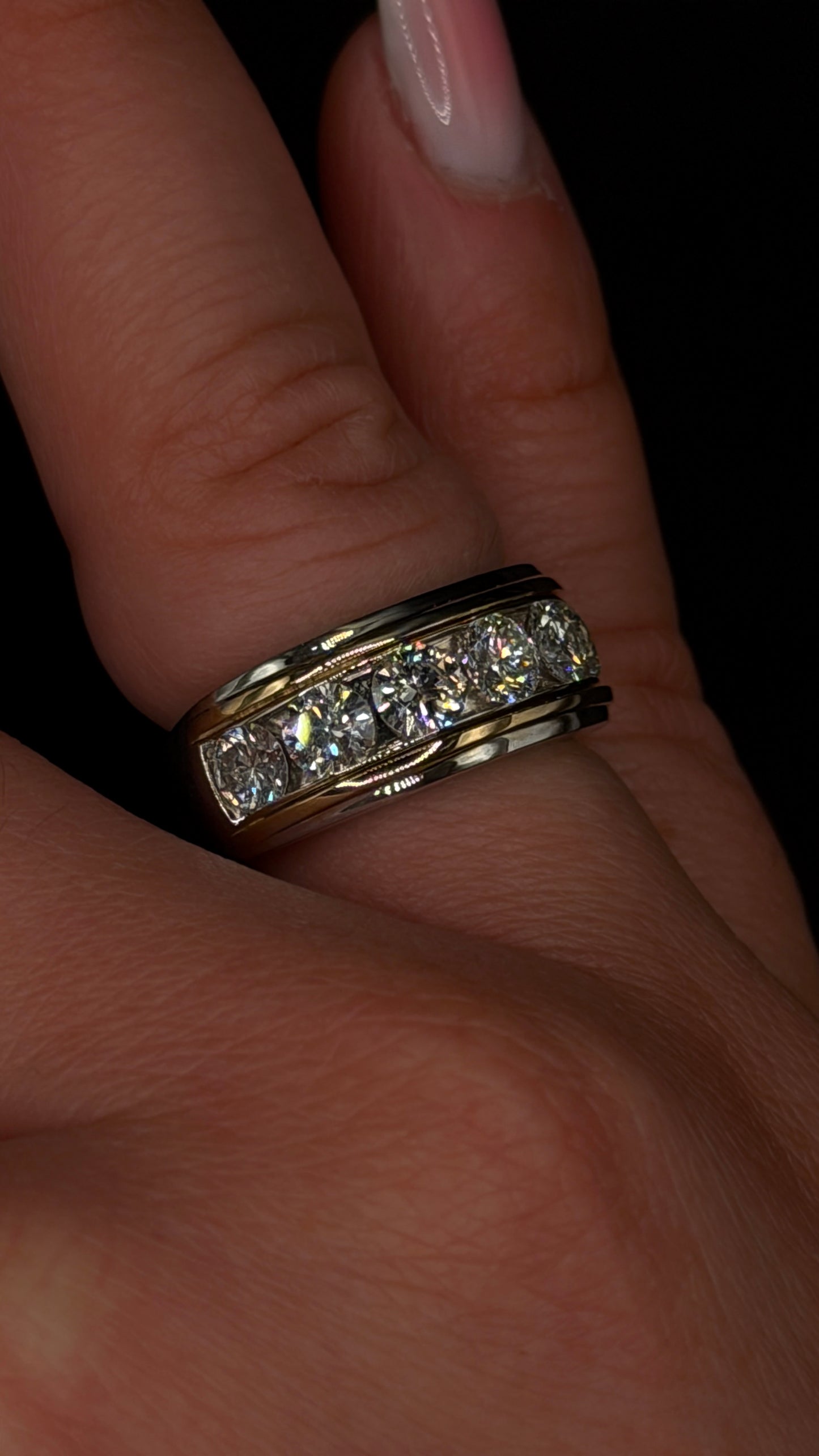 1.90ct Wedding Band – Channel Setting – Two Tone