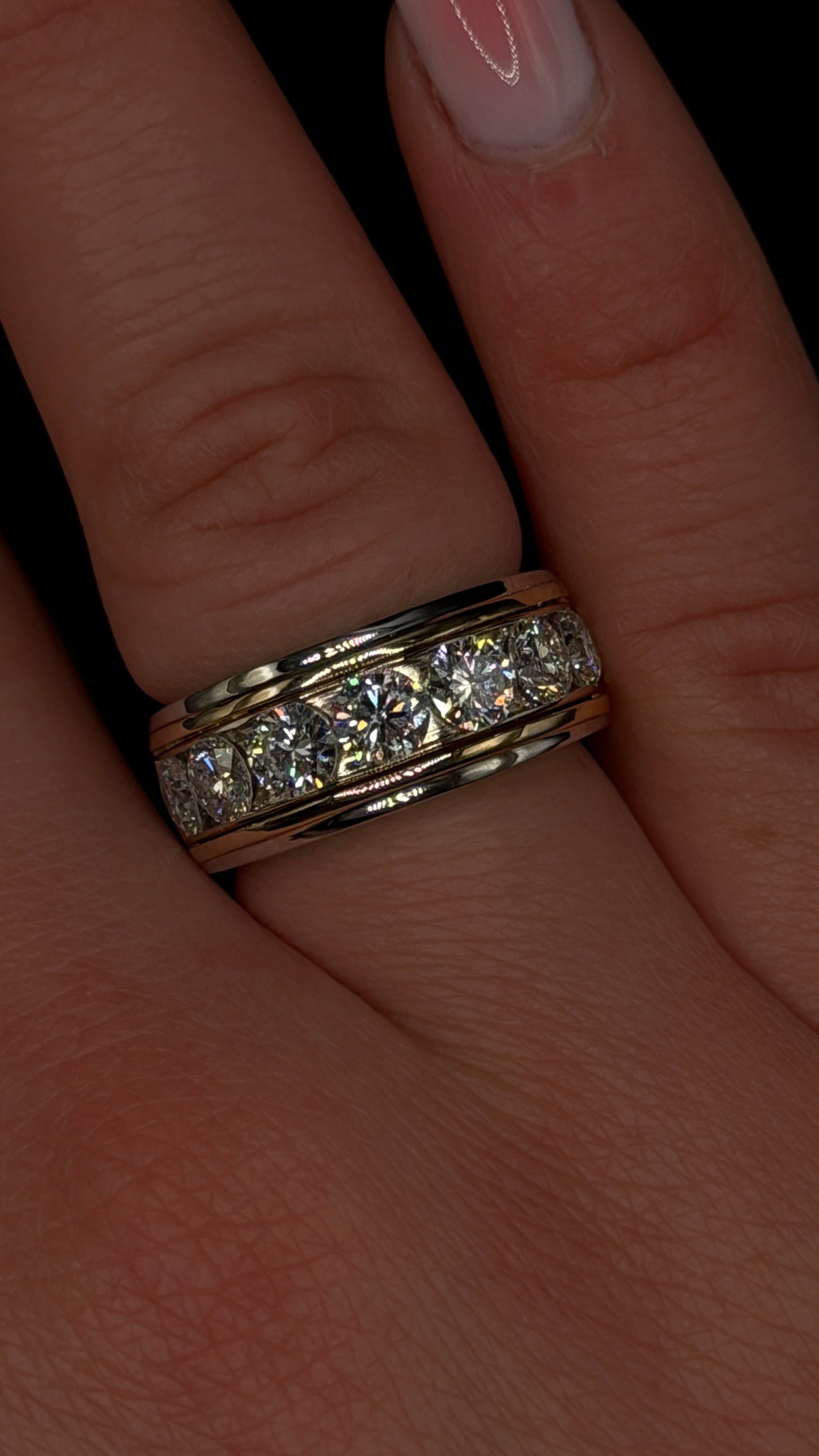 1.90ct Wedding Band – Channel Setting – Two Tone
