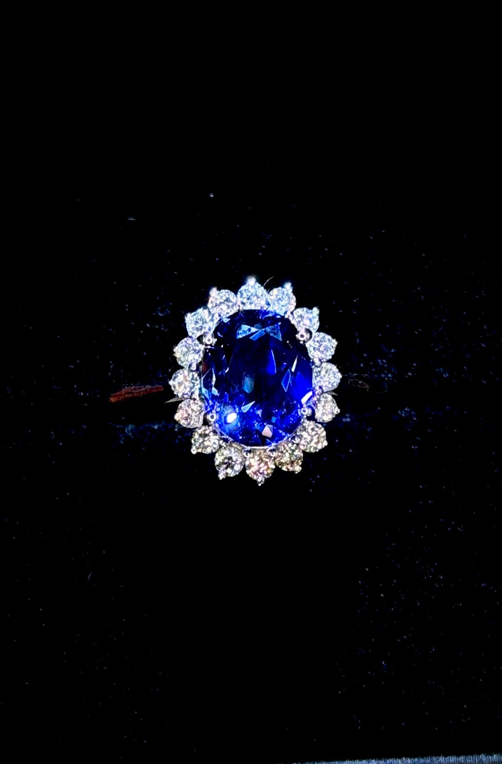 2.00ct Sapphire Lab Halo Diamond Engagement Ring