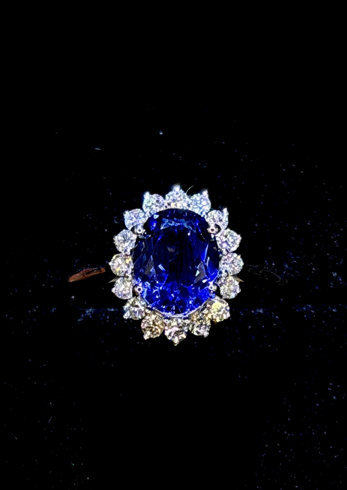 2.00ct Sapphire Lab Halo Diamond Engagement Ring