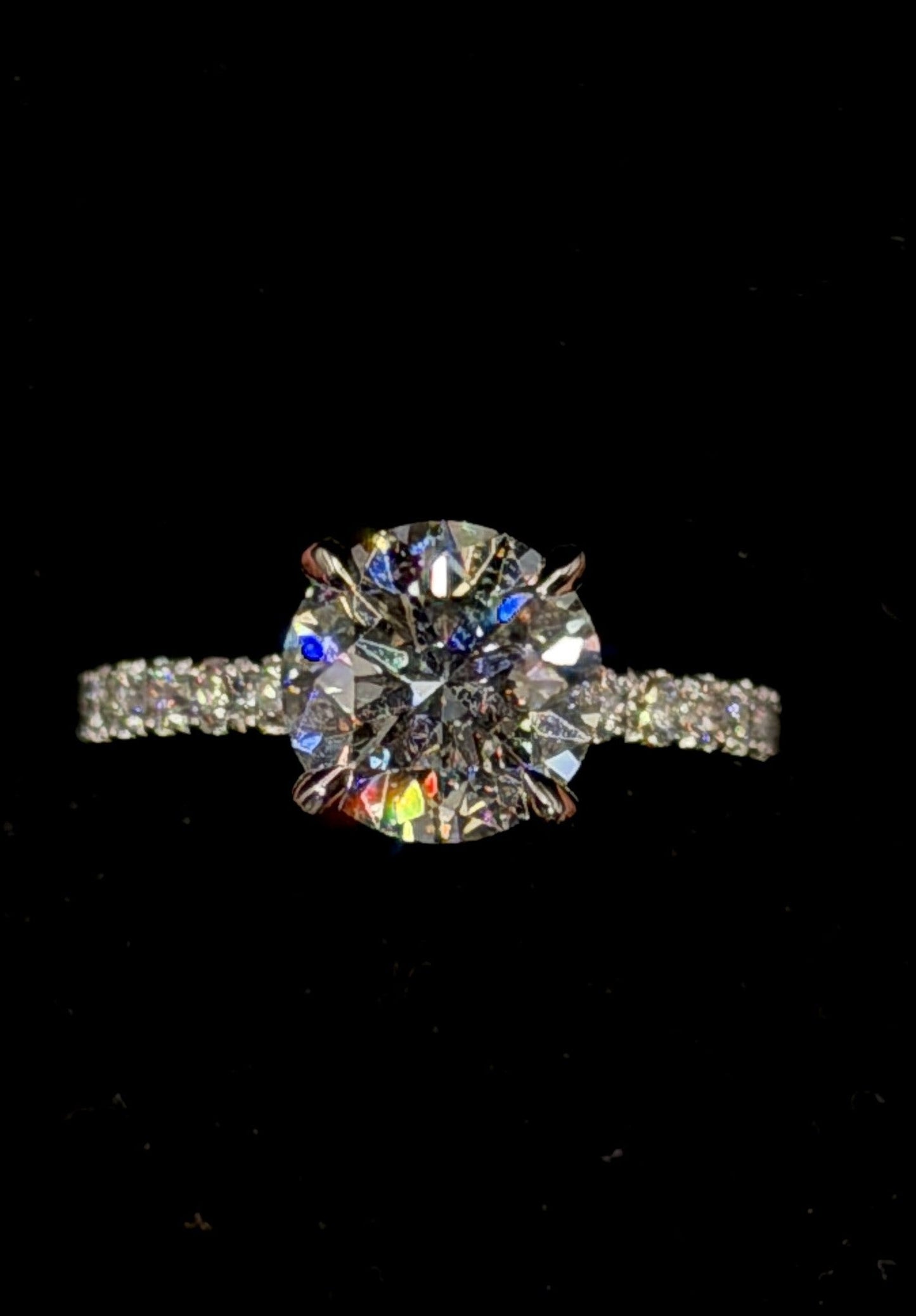 2.00ct Round D VVS2 Diamond Shank Ring – IGI Certified