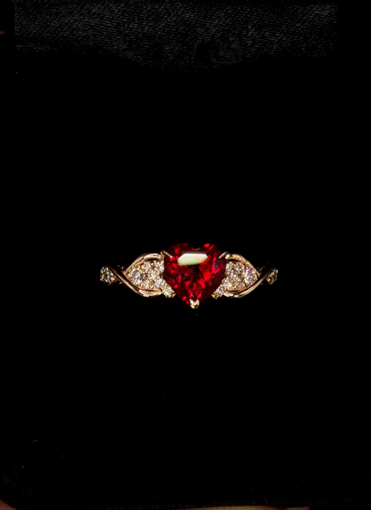 1.00ct Heart Ruby Diamond Shank Promise Ring – VVS
