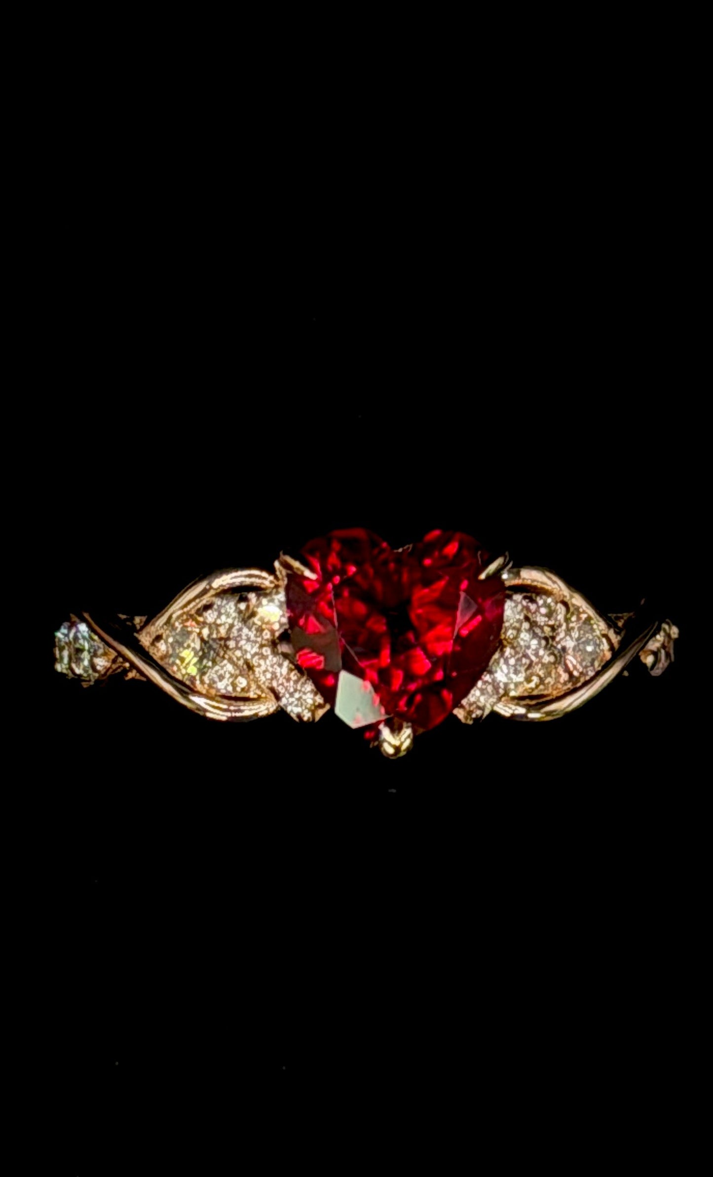 1.00ct Heart Ruby Diamond Shank Promise Ring – VVS