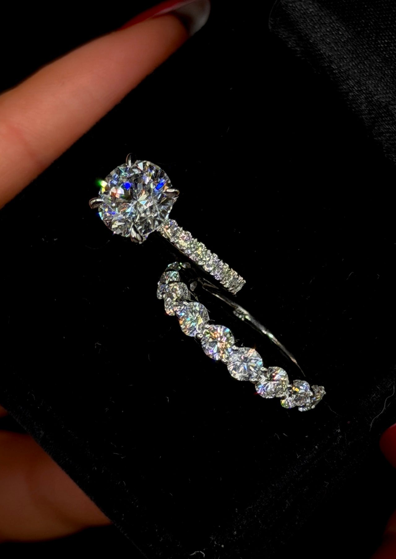 2.00ct Round D VS1 Diamond Shank Engagement Ring Bridal Set – IGI Certified