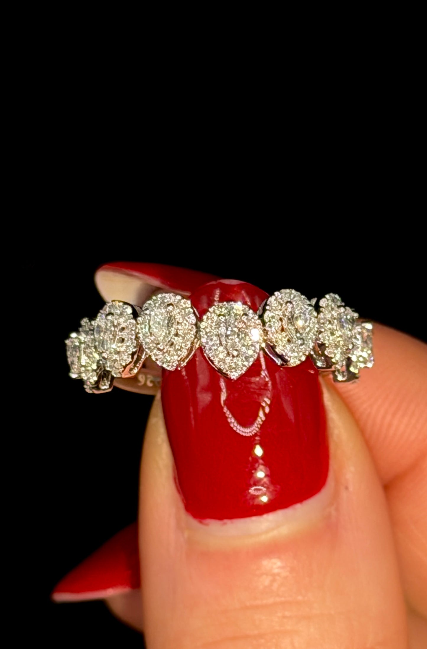 1.10ct Pear Shape Halo Wedding Band – VVS CVD