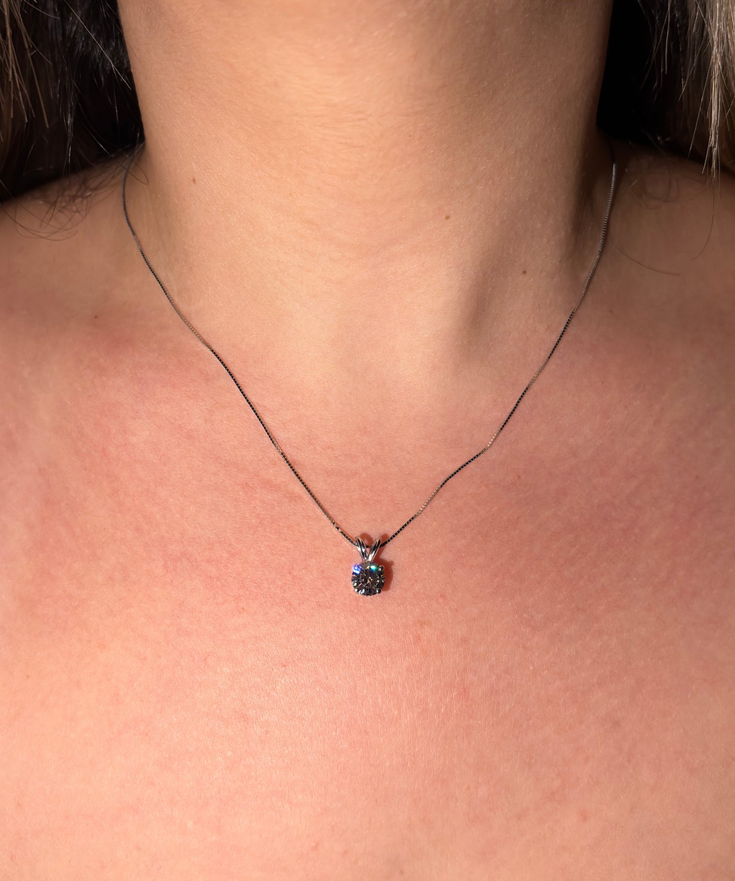 1.00ct VVS Round Diamond Pendant – 14K White Gold | Lab-Grown | Made in Miami