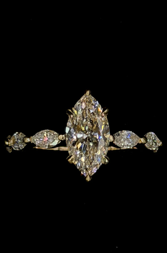 1.50ct Marquise F VS1 Marquise Shank Engagement Ring – IGI Certified