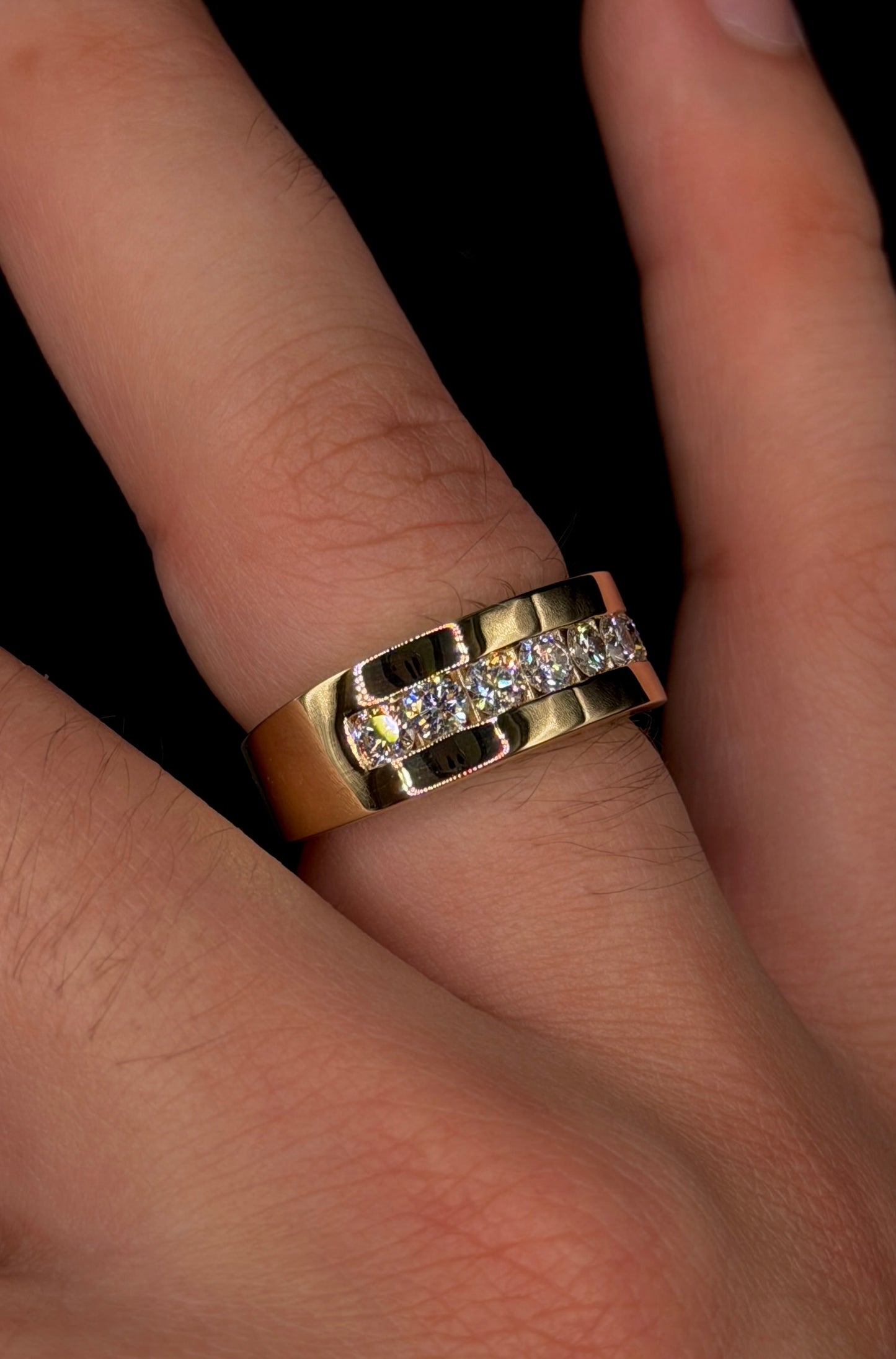 1.00ct Men's Wedding Band – VVS – 8mm Width
