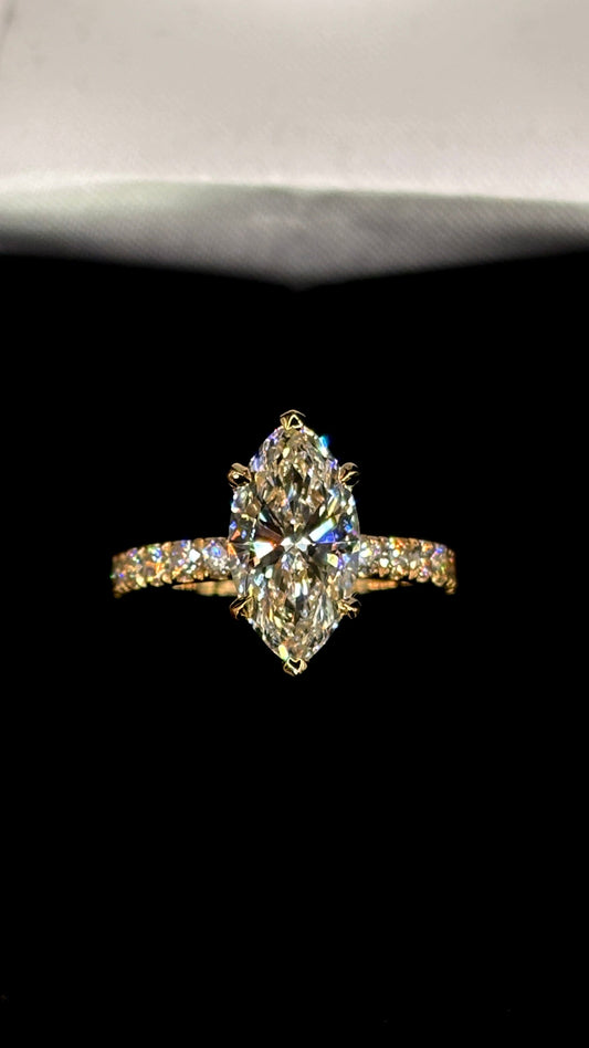 2.00ct Marquise Cut (E VVS2) Diamond Engagement Ring – IGI Certified · Shank Elegance