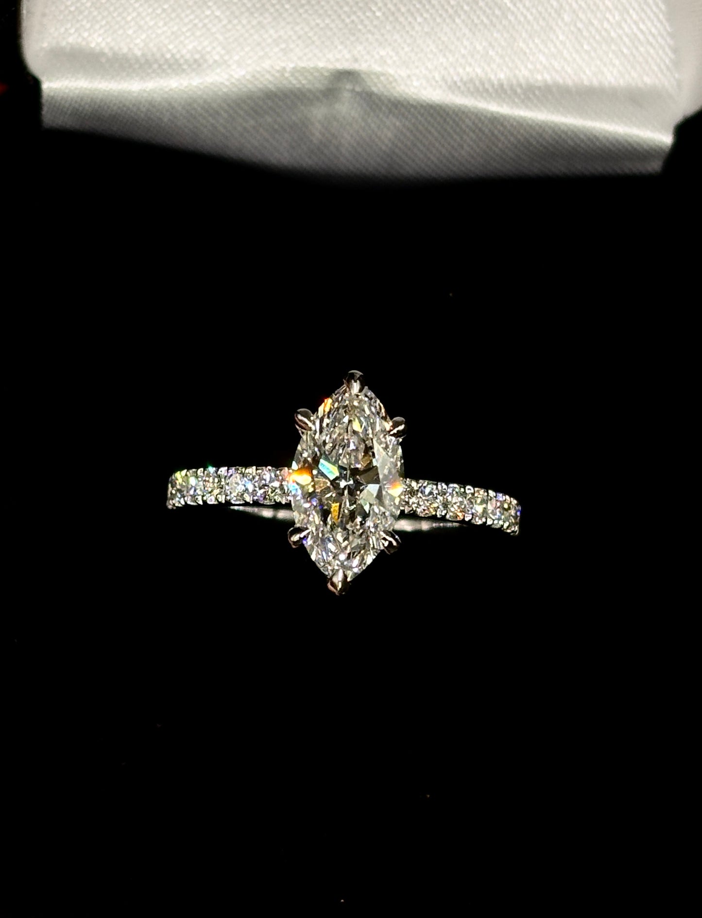 1.50ct Marquise Cut (E VS1) Diamond Engagement Ring – IGI Certified · Shank Elegance