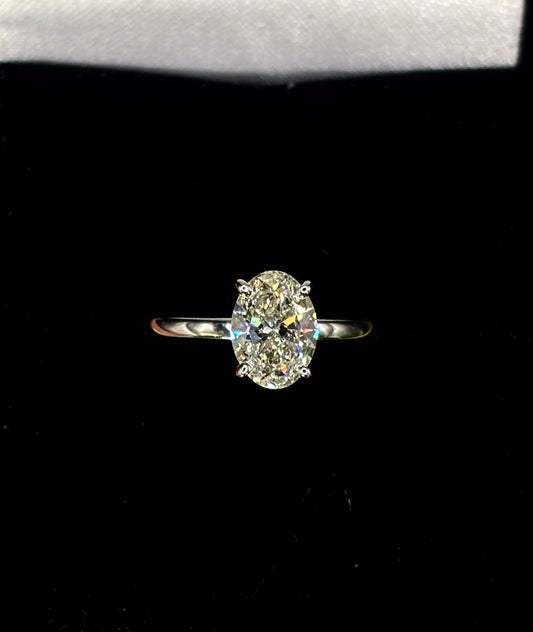 1.00ct Oval Cut (Natural Mined) Diamond Engagement Ring – GIA Certified · Timeless Solitaire Elegance