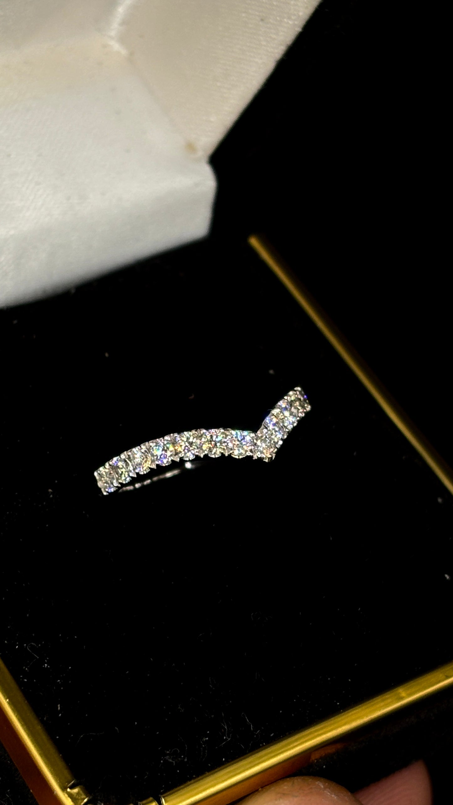 0.32 Carat Diamond V Wedding Band – Chevron Elegance