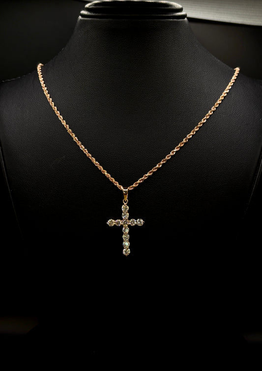 1.48 Carat Diamond Cross Pendant for Women – Divine Brilliance